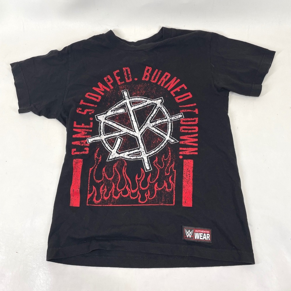 WWE Authentic Wear Seth Rollins Burn It Down Black Graphic T-Shirt Small
